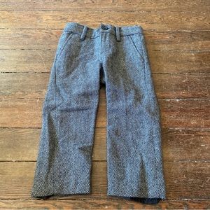 Janie & Jack Wool Pants Herringbone Black White Boys 2T